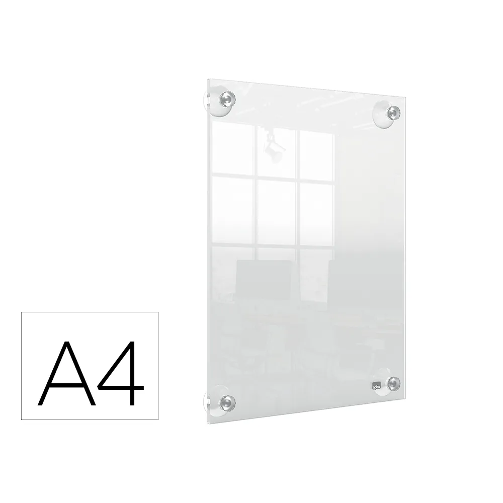 Marco Porta Anuncios Nobo Acrilico Transparente Mural Removible DIN A4 Sin Marco 261X24X346 MM