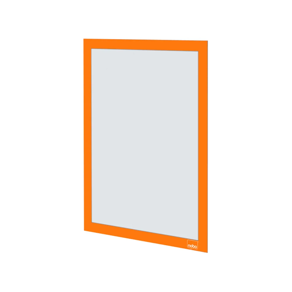 Marco Porta Anuncios Nobo DIN A4 Marco Magnetico Autoadhesivo Color Naranja Pack de 2 Unidades