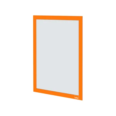NOBO Marco Porta Anuncios Nobo DIN A4 Marco Magnetico Autoadhesivo Color Naranja Pack de 2 Unidades