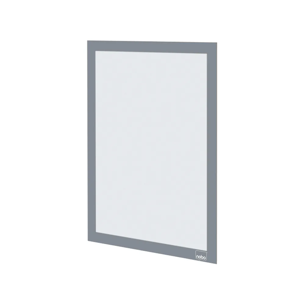 Marco Porta Anuncios Nobo DIN A4 Marco Magnetico Autoadhesivo Color Plata Pack de 2 Unidades