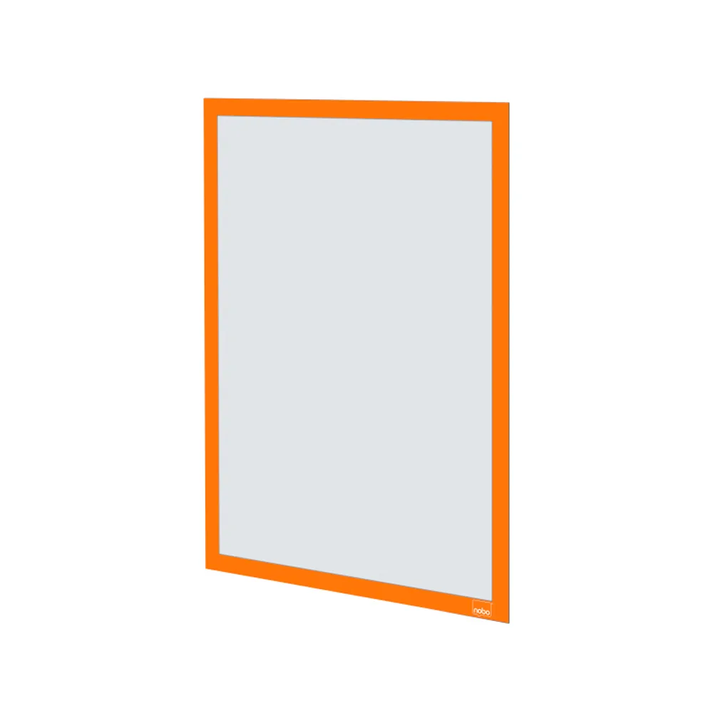 Marco Porta Anuncios Nobo DIN A3 Marco Magnetico Autoadhesivo Color Naranja Pack de 2 Unidades