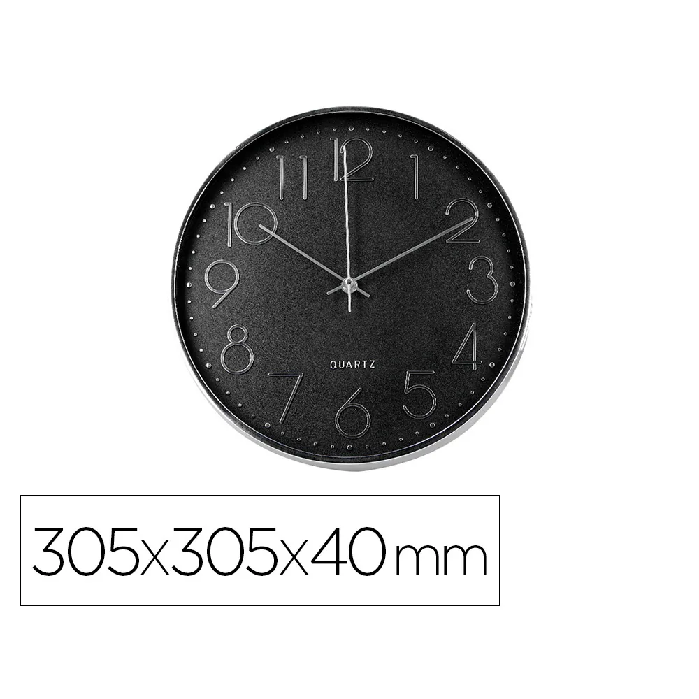 Reloj Q-Connect de Pared Analogico Plateado Silencioso 305X305X40MM