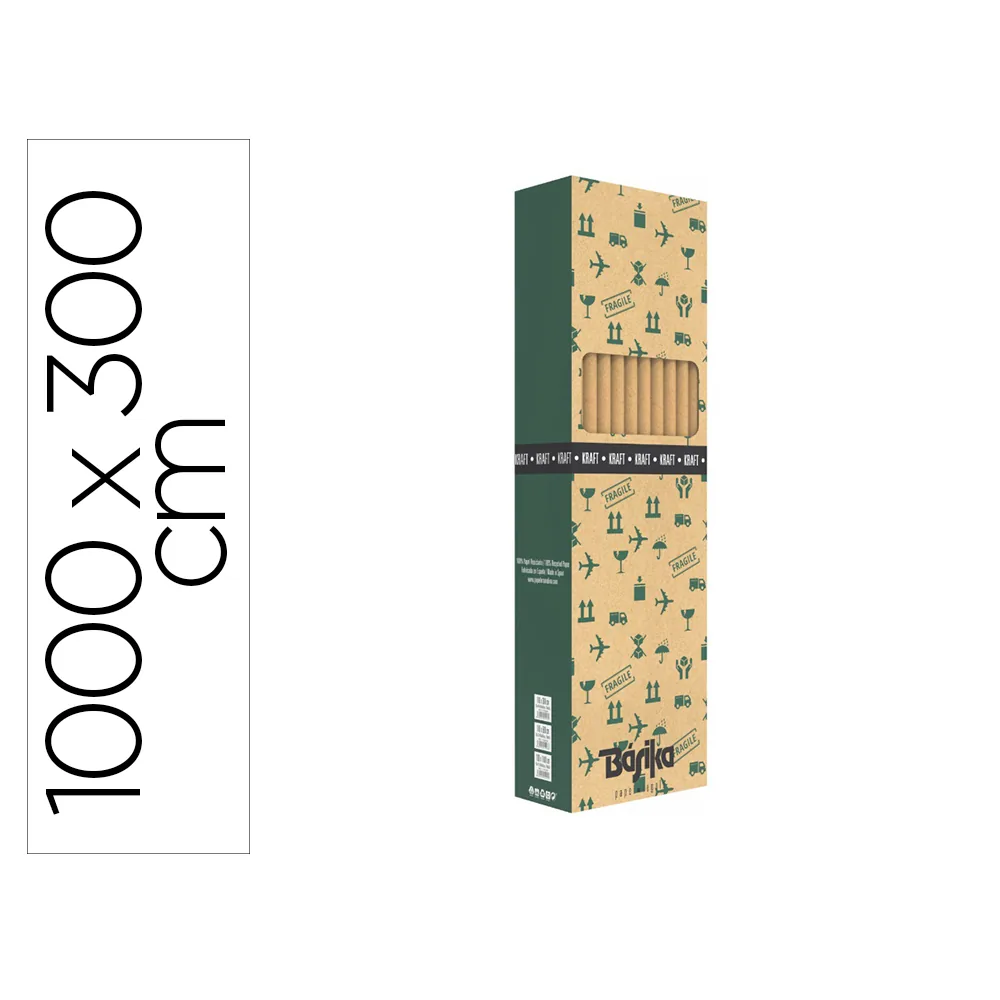 Papel de Regalo Basika Kraft Liso Rollo Ancho 100 CM Longitud 3 M Gramaje 50 G