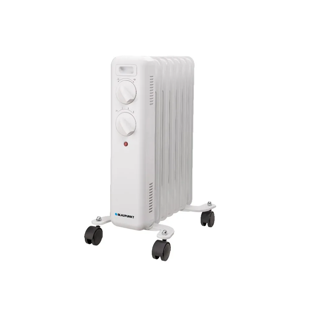 Radiador de Aceite Blaupunkt 1500W 7 Elementos Calorificos Proteccion Sobrecalentamiento con Ruedas Color Blanco