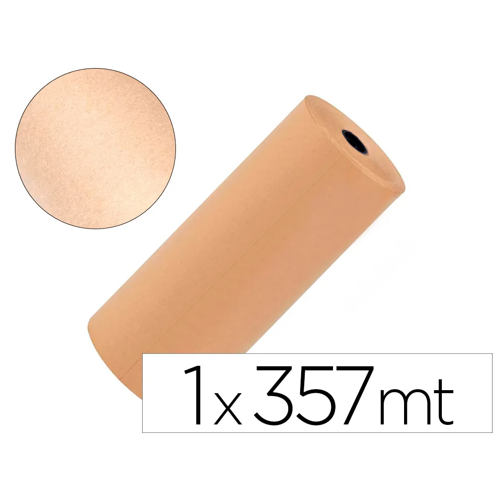 Papel Kraft Liderpapel Marron Bobina 1 M X 357 M Especial para Embalaje Peso 25 KG