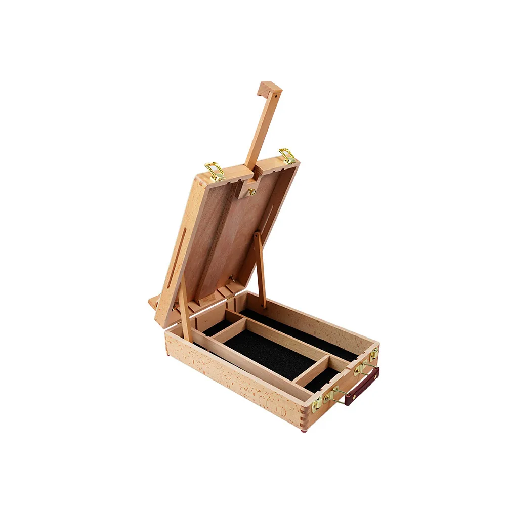 Caballete Pintor de Sobremesa Liderpapel Madera de Haya Barnizado con Maletin 39X26X13CM Certificado Fsc
