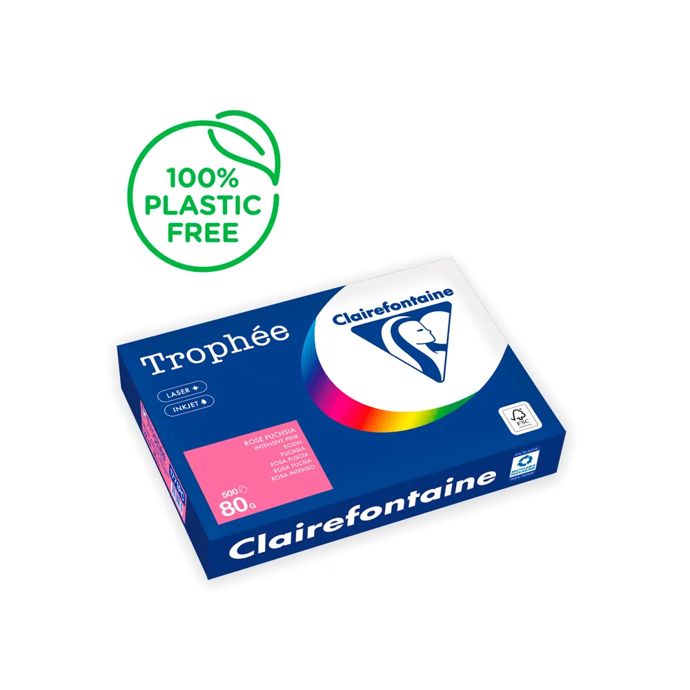 Papel Color Trophee DIN A4 80 GR Rosa Fuscia Intenso Paquete de 500 Hojas