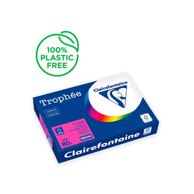 TROPHEE Papel Color Trophee DIN A4 80 GR Rosa Neon Paquete de 500HOJAS