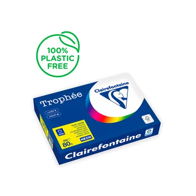TROPHEE Papel Color Trophee DIN A4 80 GR Amarillo Neon Paquete de 500 Hojas