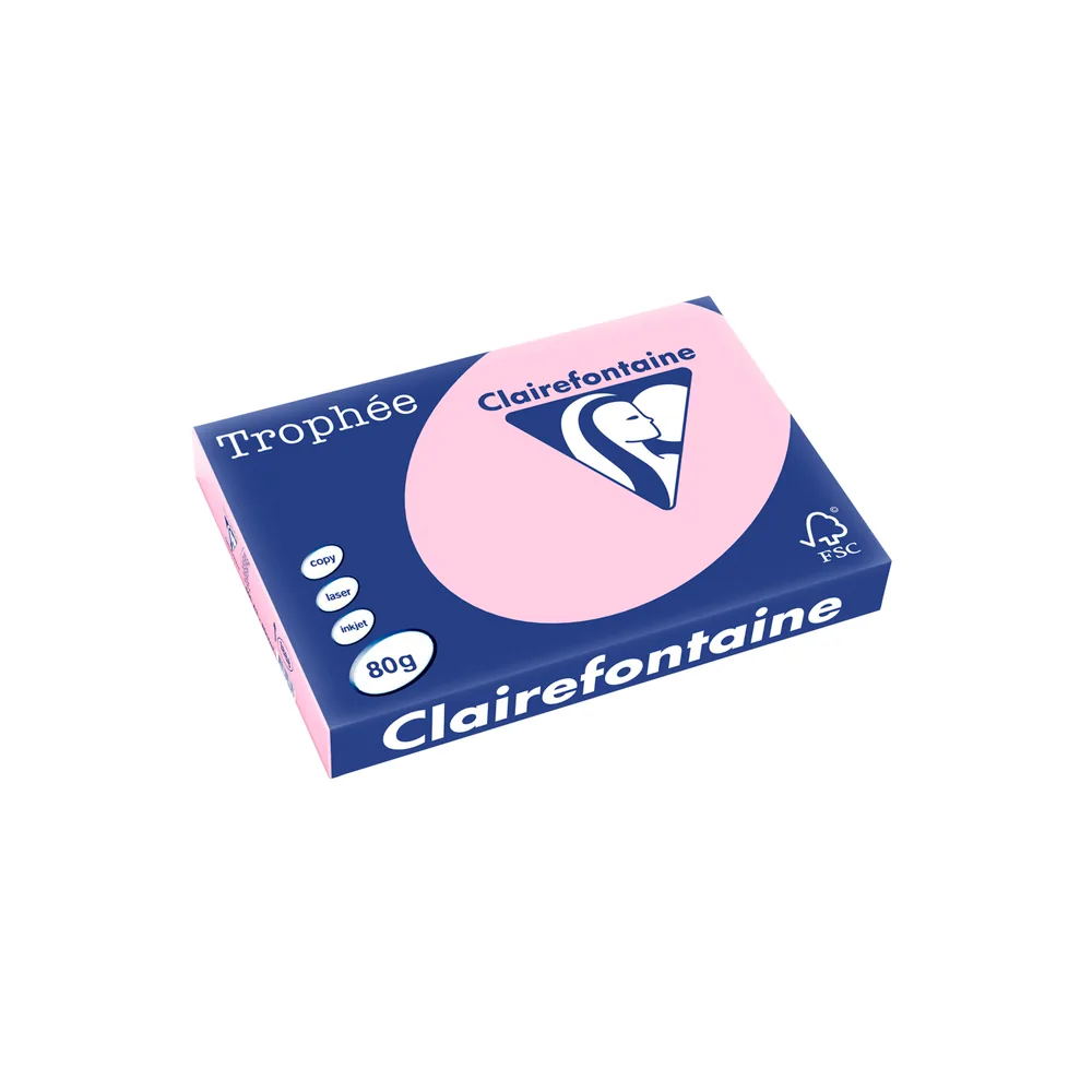 Papel Color Trophee DIN A3 80 GR Rosa Pastel Paquete de 500 Hojas