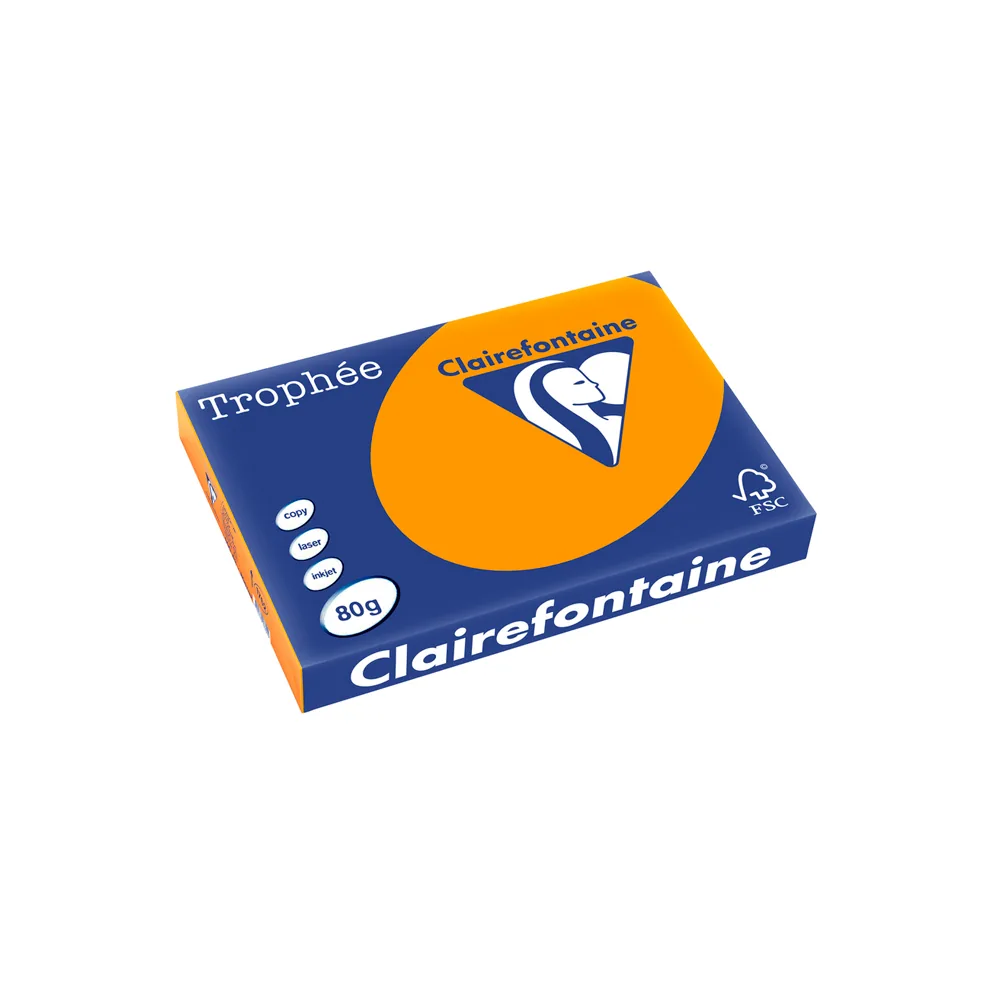 Papel Color Trophee DIN A3 80 GR Naranja Intenso Paquete de 500 Hojas