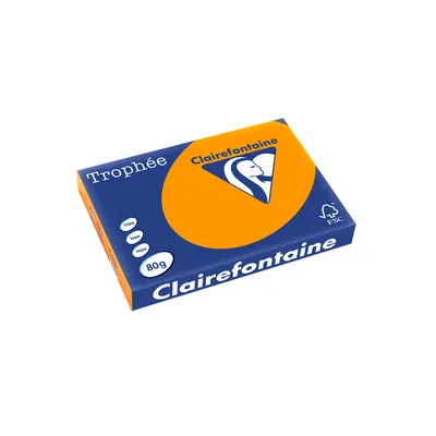 TROPHEE Papel Color Trophee DIN A3 80 GR Naranja Intenso Paquete de 500 Hojas