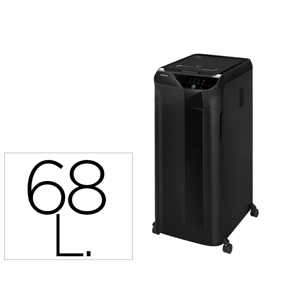 Destructora de Documentos Fellowes 450C Capacidad de Corte 450 Hojas Destruye Grapas Clips Tarjetas y CD 68
