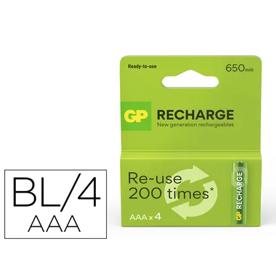 GP Pila Gp Recargable Aaa 650 Mah Blister de 4 Unidades
