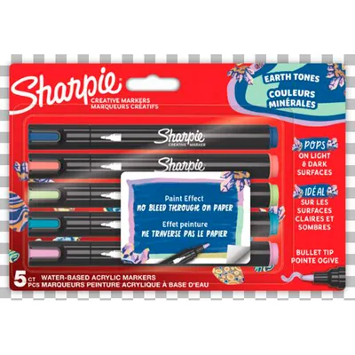 SHARPIE Rotulador Sharpie Acrilico Earth Tones Blister de 5 Unidades Colores Surtidos