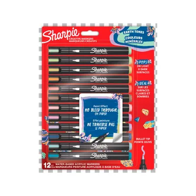 SHARPIE Rotulador Sharpie Acrilico Earth Tones Blister de 12 Unidades Colores Surtidos