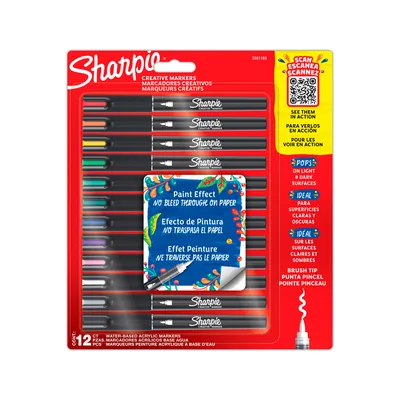 SHARPIE Rotulador Sharpie Acrilico Punta Pincel Blister de 12 Unidades Colores Surtidos
