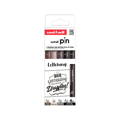 UNIBALL Rotulador Uniball Pin Lettering Blister de 5 Unidades Colores Surtidos