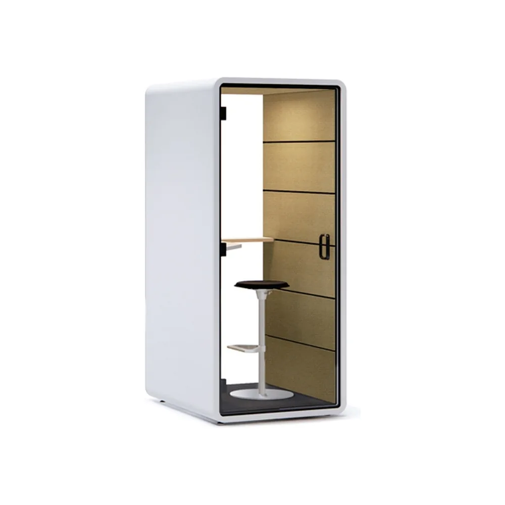 Cabina Acustica Rocada Rome Individual con Estructura Blanca y Tapizado Interior Color 06