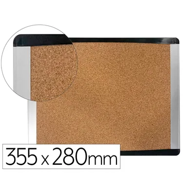 BI-OFFICE Pizarra Corcho Bi-Office Inka Reciclado Marco de Aluminio y Laterales Plastico Negro 355X280 MM