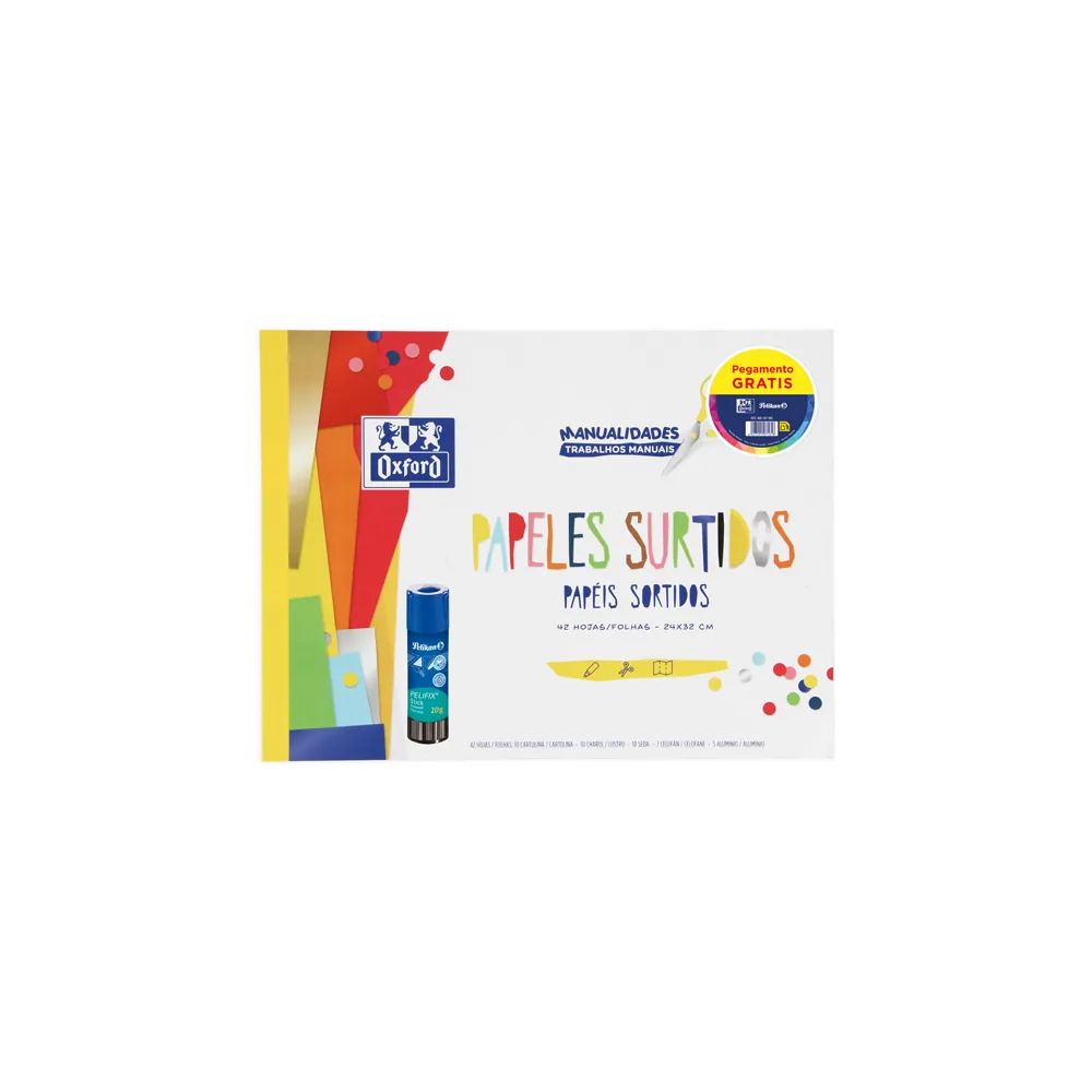 Bloc Trabajos Manuales Oxford Multiple con Barra Pegamento Pelifix