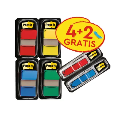 POST-IT Banderitas Separadoras Post-It 680 Dispensador 50 Hojas 4 Colores Surtidos + 2 Dispensadores 684 Flecha 2