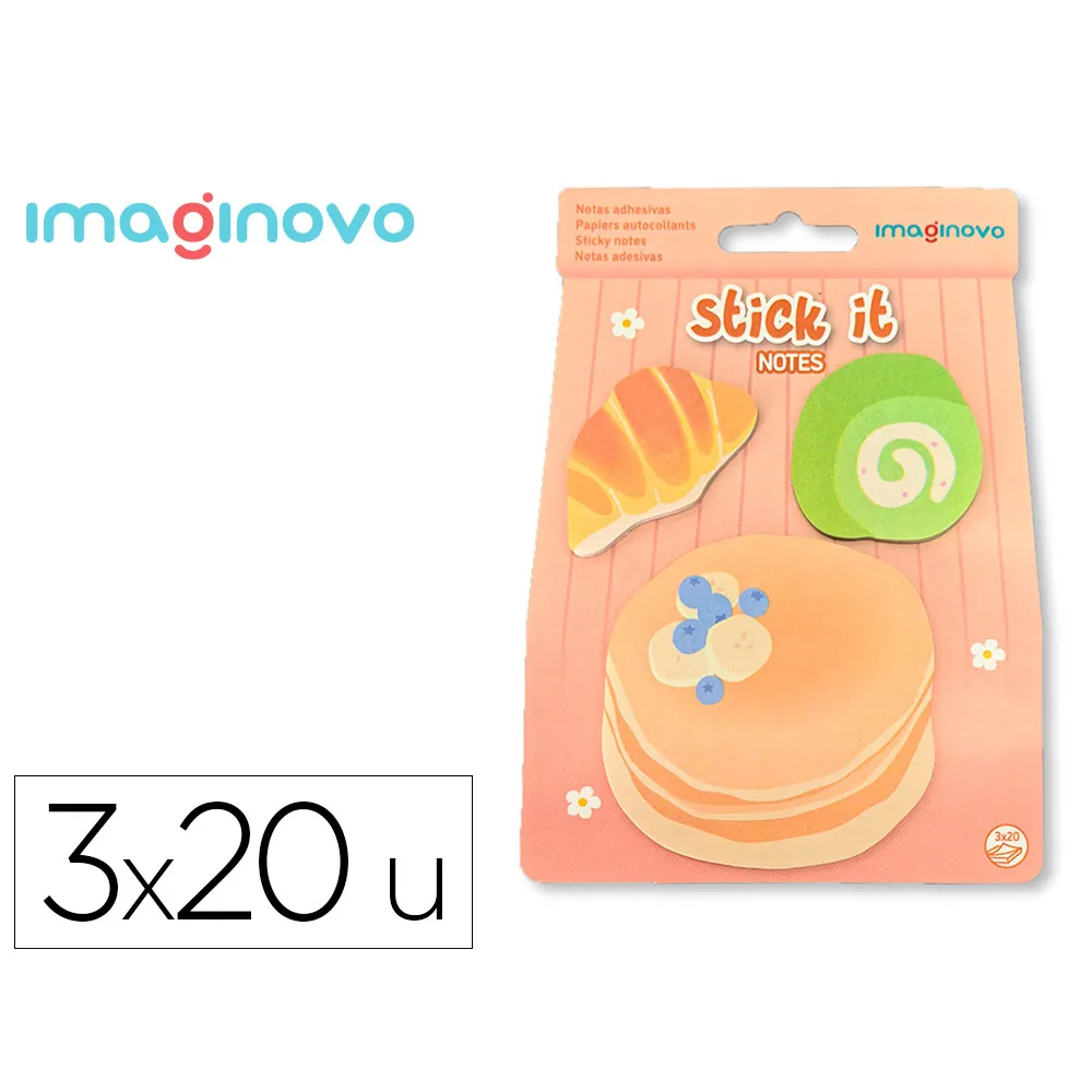 Bloc Notas Adhesivas Imaginovo Foodies Tortitas 60 Hojas Tamaños Surtidos