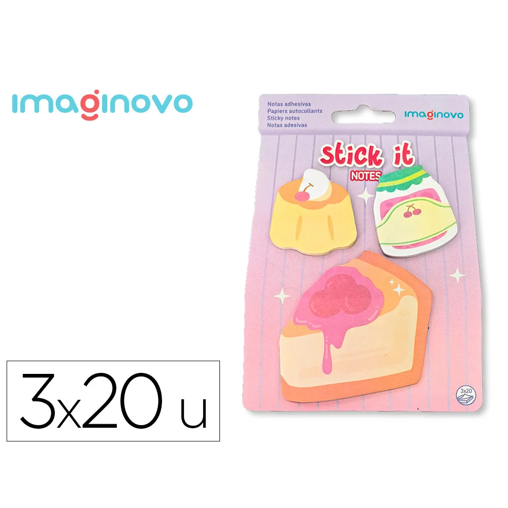 Bloc Notas Adhesivas Imaginovo Foodies Tarta 60 Hojas Tamaños Surtidos