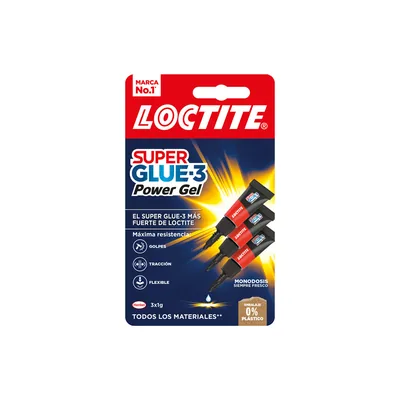 LOCTITE Pegamento Loctite Super GLUE-3 Adhesivo Instantaneo Original Power Gel 1 G Blister de 3 Unidades