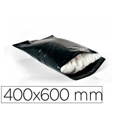 Q-CONNECT Sobre Q-Connect de Plastico Bolsa para Envios 100% Recicladas con Autocierre Color Negro 400X600 MM