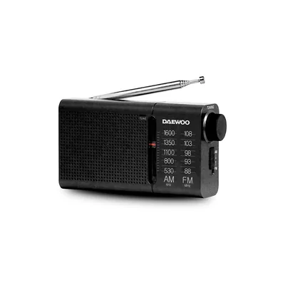 DAEWOO Radio Portatil Daewoo Am/fm Antena Telescopica Auriculares Incluidos Jack 3.5 MM Color Negro