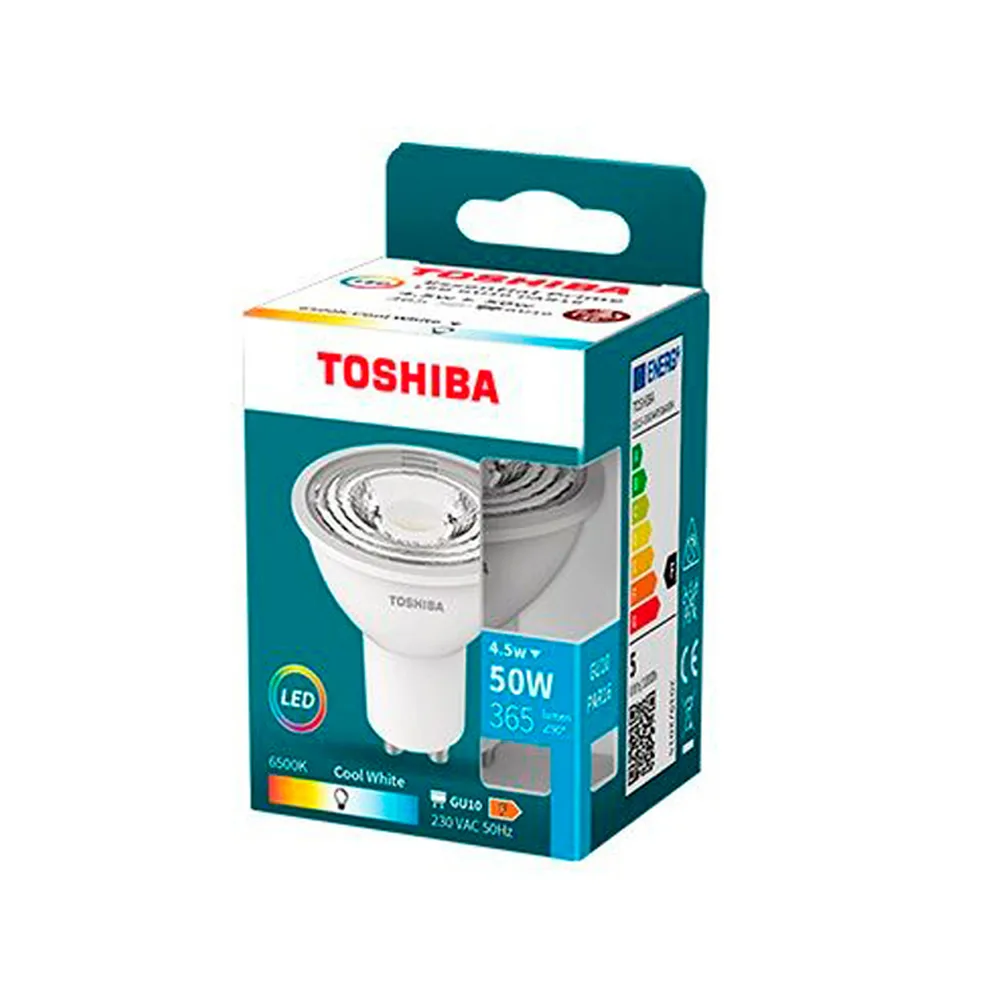 Foco Led Toshiba Essential GU10 4.5W Luz Fria 6500K