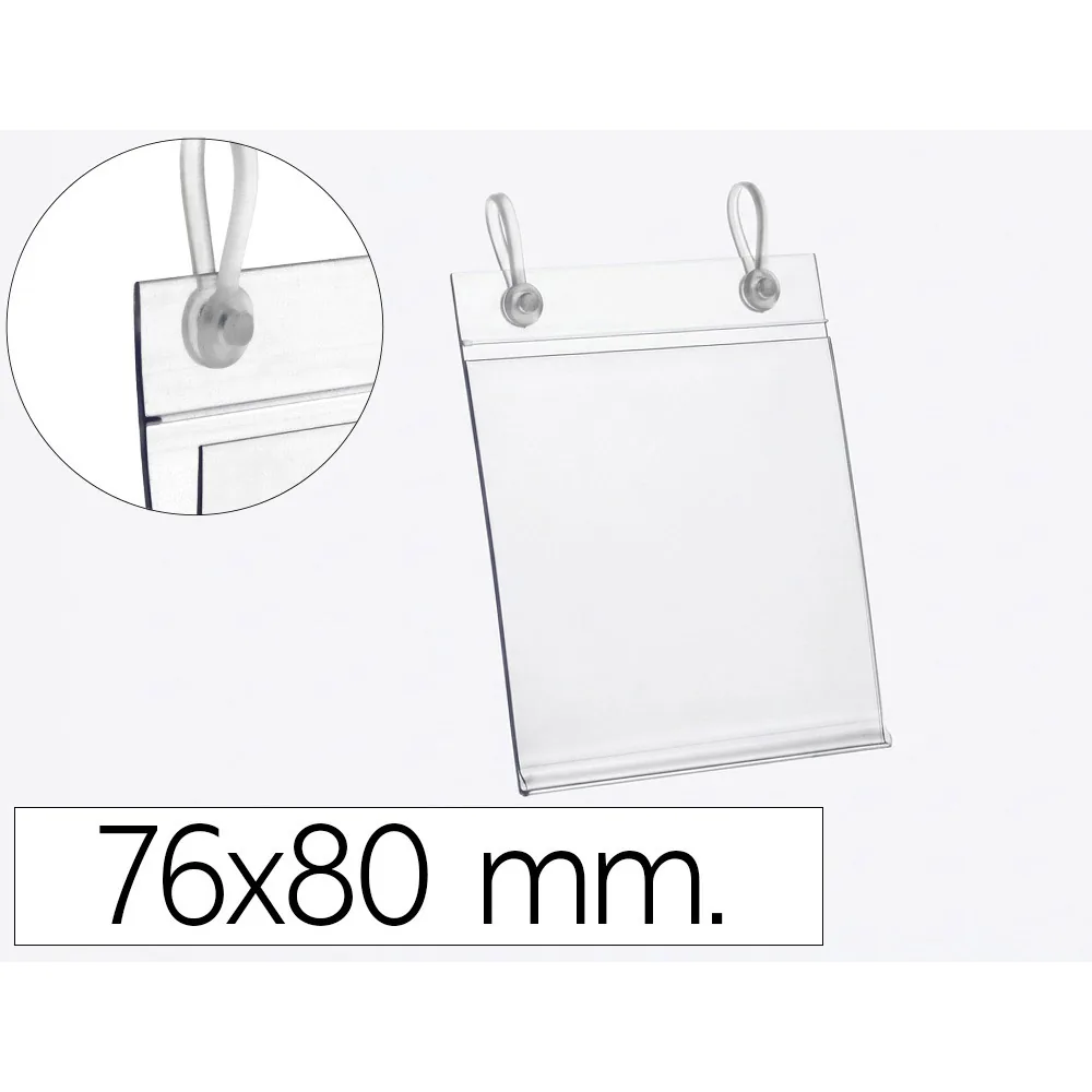 Soporte Portaprecios Q-Connect con 2 Taladros y Clip para Cesta Metalica Etiqueta 76X80 MM