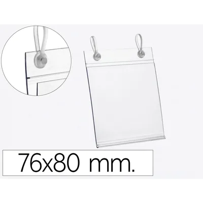 Q-CONNECT Soporte Portaprecios Q-Connect con 2 Taladros y Clip para Cesta Metalica Etiqueta 76X80 MM