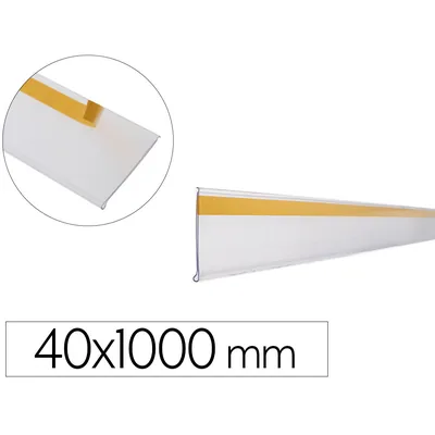 Q-CONNECT Soporte Portaprecios Q-Connect Adhesivo para Estanteria Etiqueta 40X1000 MM Semi-transparente