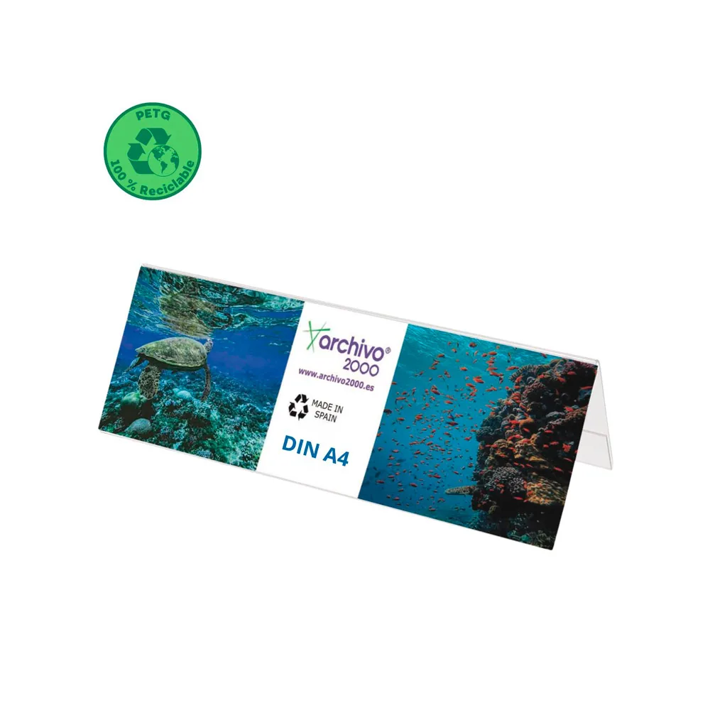 Identificador Sobremesa Archivo 2000 Petg Flexible Visibilidad Doble Cara DIN A4 85X300X100 MM