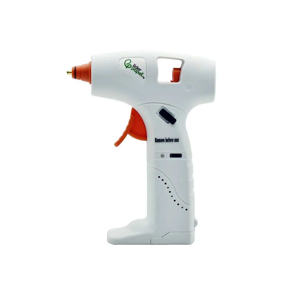 Pistola de Silicona Caliente Inalambrica Liderpapel con Bateria Recargable por Usb Tipo-c Barras de 7MM