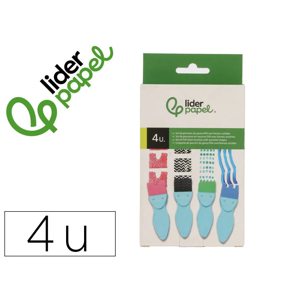 Esponja Manualidades Liderpapel Goma Eva Pincel Formas Caja de 4 Unidades