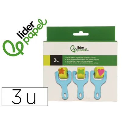 LIDERPAPEL Esponja Manualidades Liderpapel Goma Eva Rodillo Formas Caja de 3 Unidades