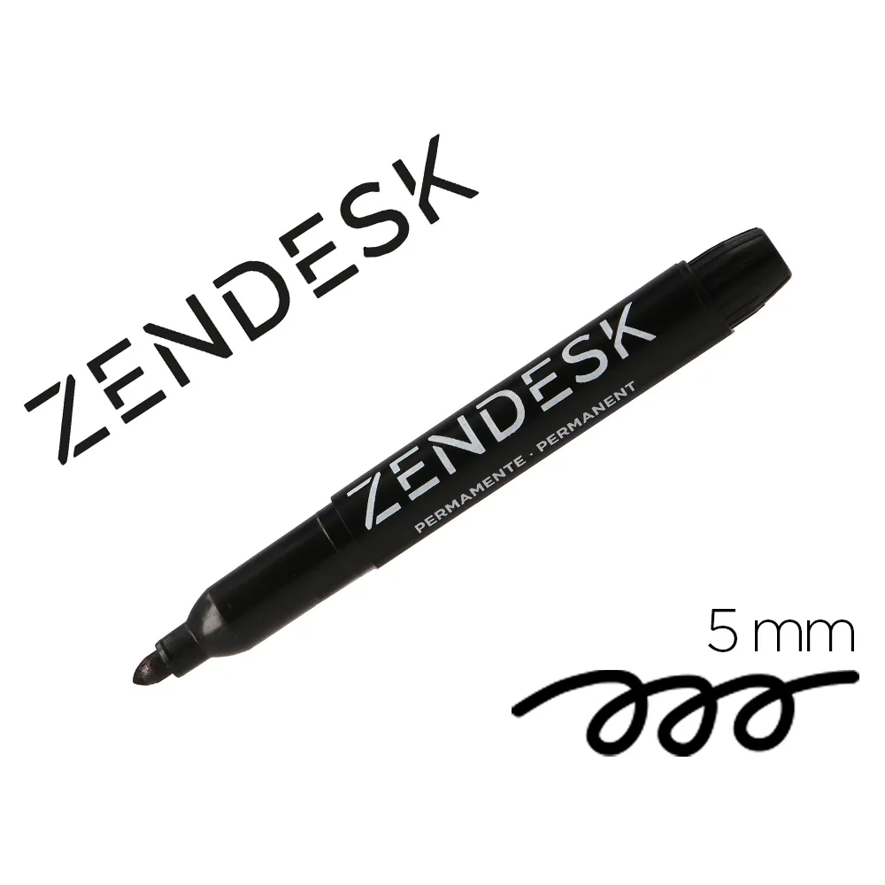 Rotulador Zendesk Marcador Permanente Negro Punta Redonda 5MM Recargable