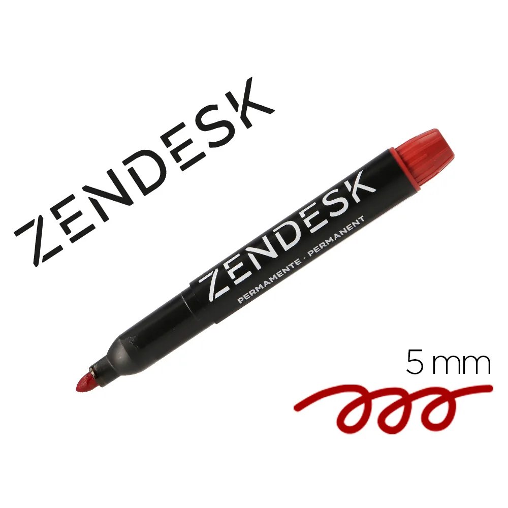 Rotulador Zendesk Marcador Permanente Rojo Punta Redonda 5MM Recargable