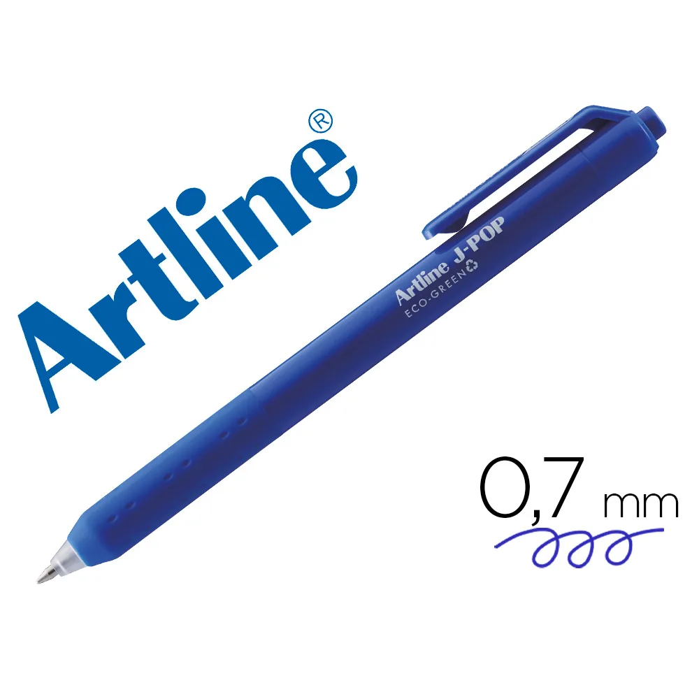 Boligrafo Artline J-pop Eco Green Retractil Tinta Gel 0,7 MM Azul