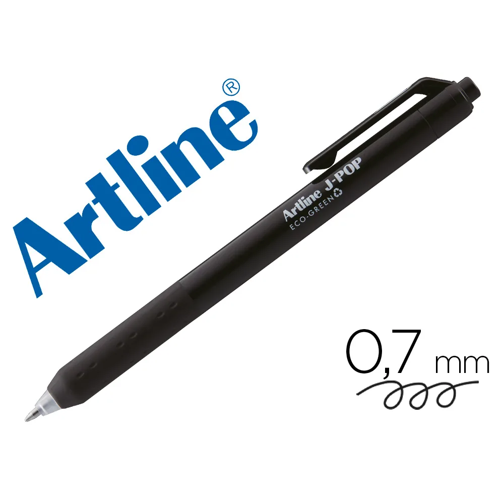 Boligrafo Artline J-pop Eco Green Retractil Tinta Gel 0,7 MM Negro