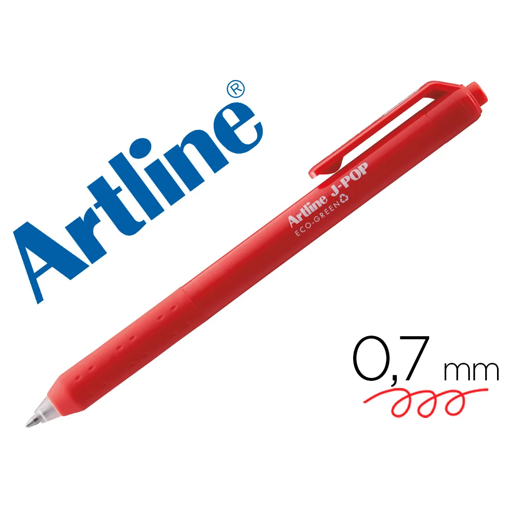 Boligrafo Artline J-pop Eco Green Retractil Tinta Gel 0,7 MM Rojo