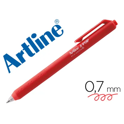 ARTLINE Boligrafo Artline J-pop Eco Green Retractil Tinta Gel 0,7 MM Rojo
