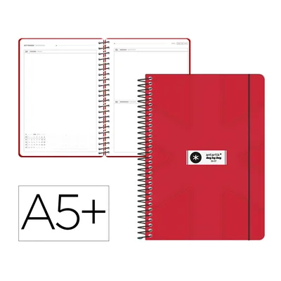 ANTARTIK Agenda Escolar Antartik 26-27 Espiral Pack And Go Dia PAGINAA5+ Bilingüe 80G Papel Fsc Rojo
