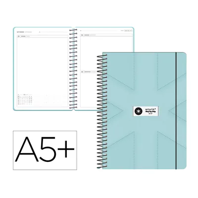 ANTARTIK Agenda Escolar Antartik 26-27 Espiral Pack And Go Dia PAGINAA5+ Bilingüe 80G Papel Fsc Menta