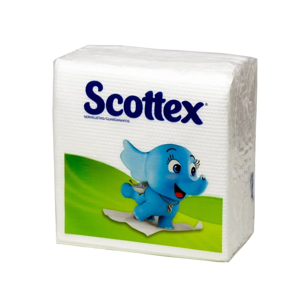 Servilleta Scottex Original 1 Capa Color Blanco 30X30 CM Paquete de 64 Unidades