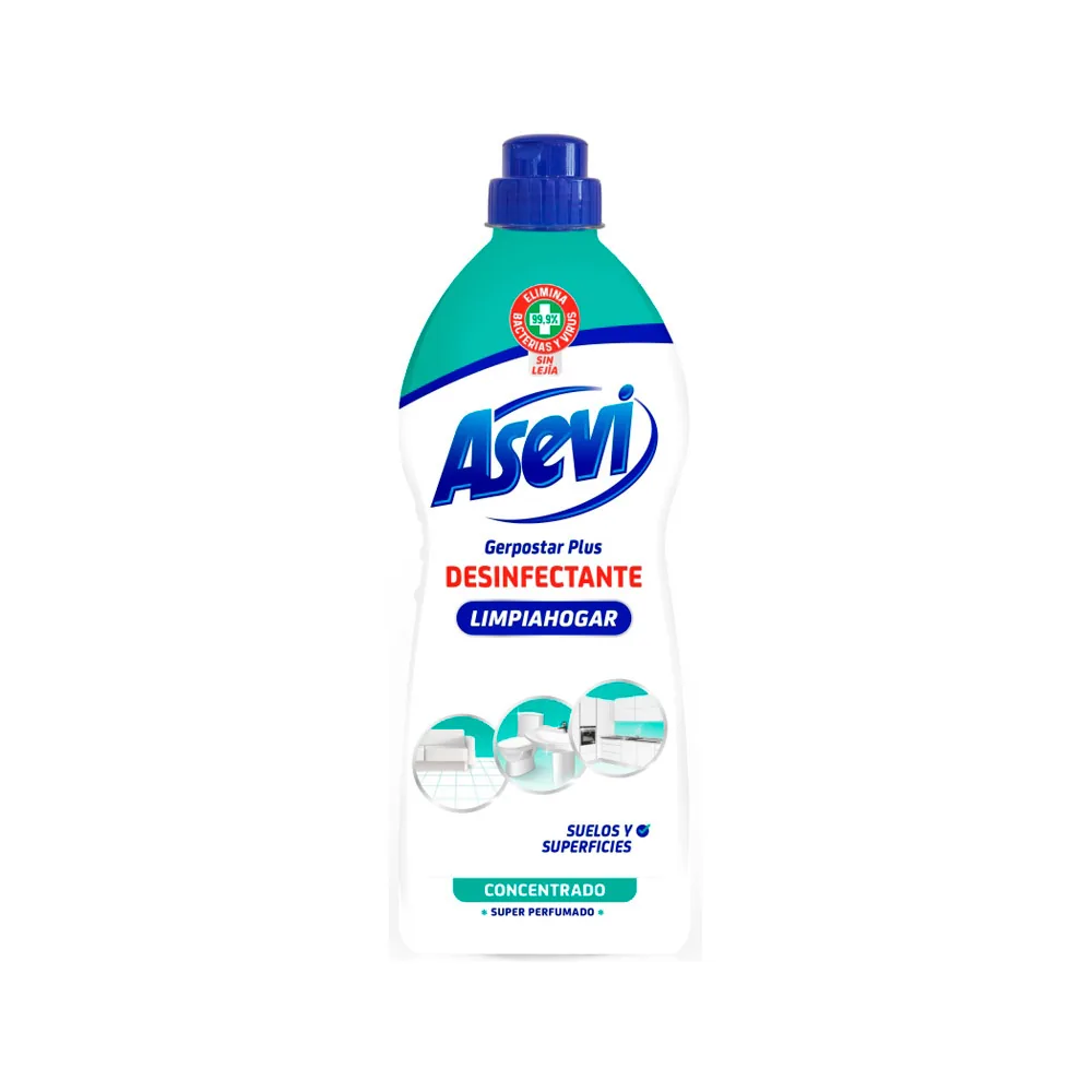 Limpiahogar Desinfectante Asevi Gerpostar Plus para Suelos y Superficies Botella 1100 ML