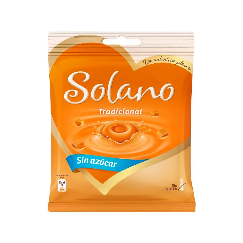 Caramelo Solano Tradicional Toffe con Crema Sin Azucar Bolsa de 99 G